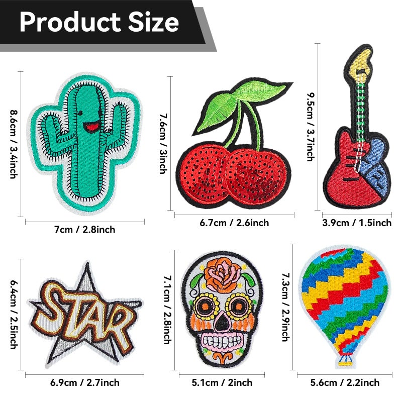 RF-patch 32Pcs Funny Iron on Patches, Embroidered Iron on/Sew on Patch for Clothes, Hats, Jackets, Jeans, Etc - Image 2